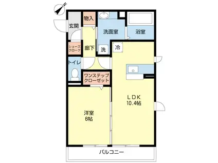 カメリア(1LDK/2階)の間取り写真