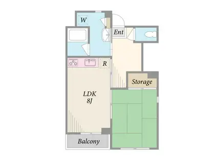 ノーブル(1LDK/3階)の間取り写真