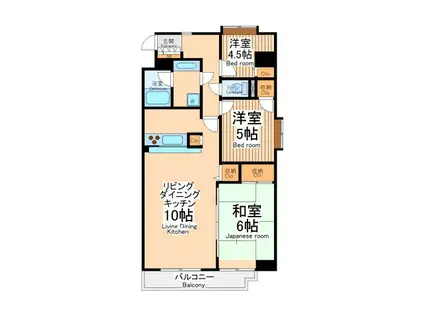 ライオンズマンション淵野辺(3LDK/3階)の間取り写真