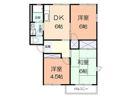 鈴木ハイツB(3DK/2階)の間取り写真