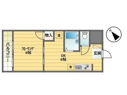 グランビンガ(1DK/1階)の間取り写真