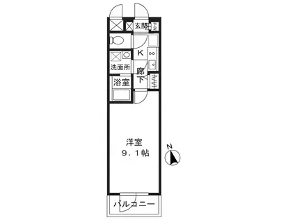 EDIAN武蔵小山(1K/1階)の間取り写真