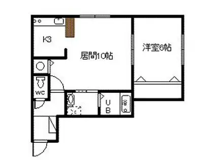 サクセス7・1(1LDK/2階)の間取り写真