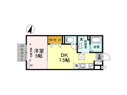 サン・ボナール(1DK/1階)の間取り写真