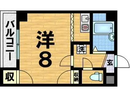 ふるーる北山(ワンルーム/4階)の間取り写真