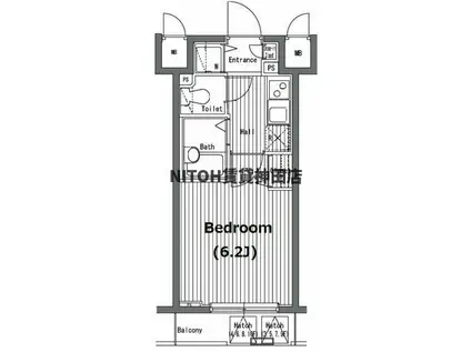 ガラ・グランディ日本橋(1K/5階)の間取り写真