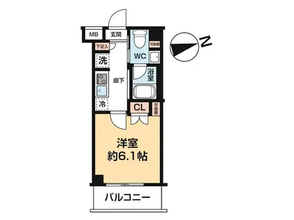 AZEST川口(1K/5階)の間取り写真
