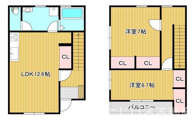 オレンジハイツII(2LDK/1階)の間取り写真