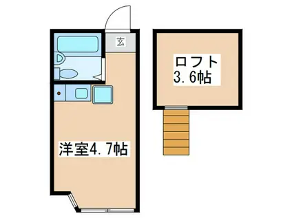 ユナイト生田キッシンジャーの杜(ワンルーム/2階)の間取り写真