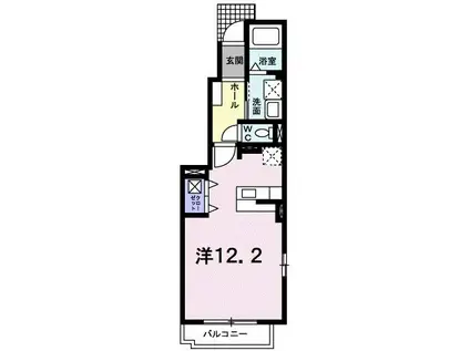 ファーストI(ワンルーム/1階)の間取り写真