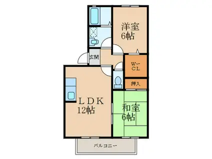 ピアーリッジ(2LDK/2階)の間取り写真