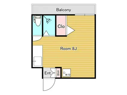 アーバンレジデンス21(ワンルーム/2階)の間取り写真