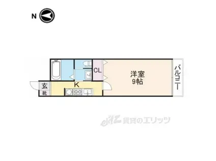 LA RIVIERE OKAMOTO(1K/2階)の間取り写真