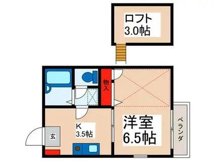ニュー今川C(1K/2階)の間取り写真