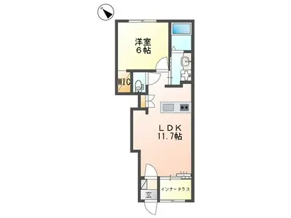 FORTUNA(1LDK/1階)の間取り写真
