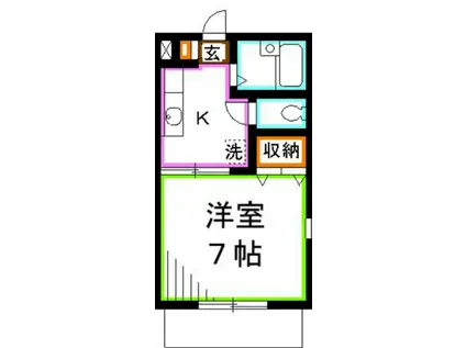 コーポオザキI(1K/1階)の間取り写真