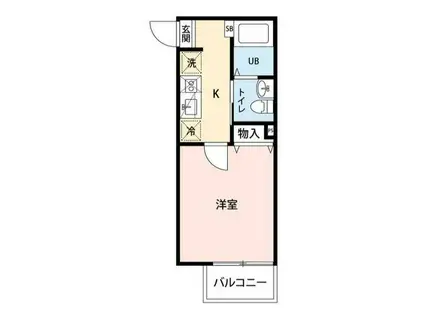 津田沼THE CLASS(1K/2階)の間取り写真