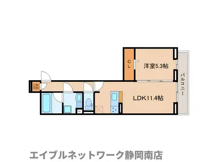D CREST八幡3丁目(1LDK/2階)の間取り写真
