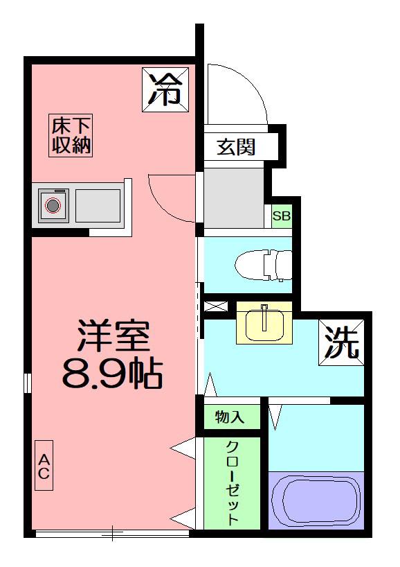 PLAISIR(1K/1階)の間取り写真