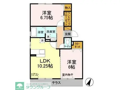 グラシューズI(2LDK/1階)の間取り写真