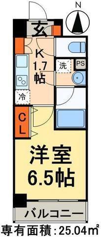 パークアクシス両国(1K/8階)の間取り写真
