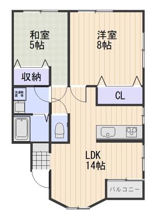 シティハウス益野町(2LDK/2階)の間取り写真
