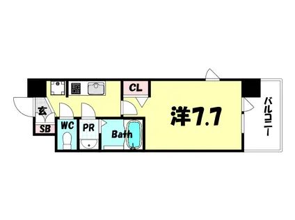 アドバンス三宮グルーブ(1K/2階)の間取り写真