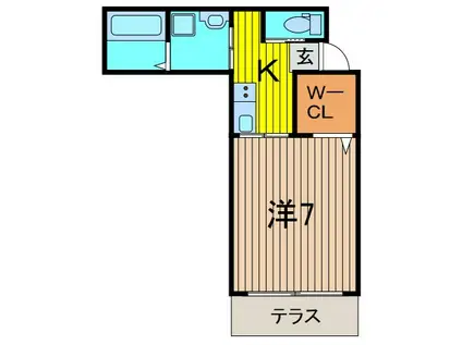 MACKビル(1K/2階)の間取り写真
