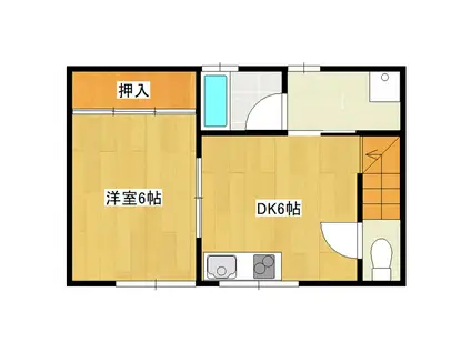 プルミエール(1DK/2階)の間取り写真