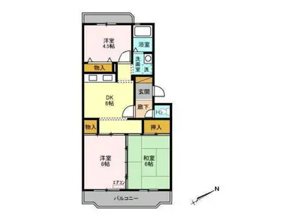 第二パールメゾン染谷(3DK/3階)の間取り写真