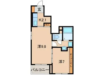 GRAND HILLS(2K/1階)の間取り写真