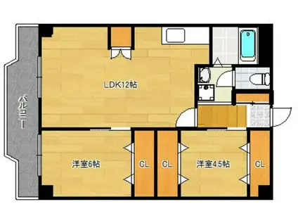 さくらビル(2LDK/5階)の間取り写真