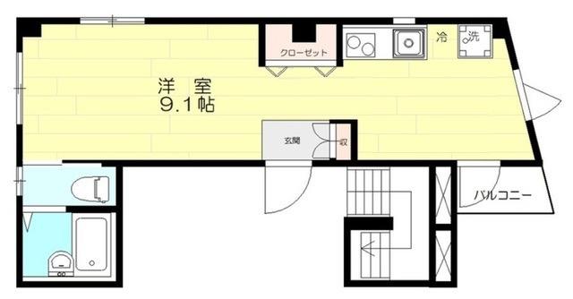 クオン旗の台(ワンルーム/3階)の間取り写真