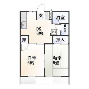 コーポ西浦I(2DK/2階)の間取り写真