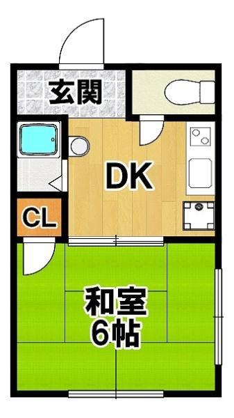 三田ハウス(1DK/1階)の間取り写真