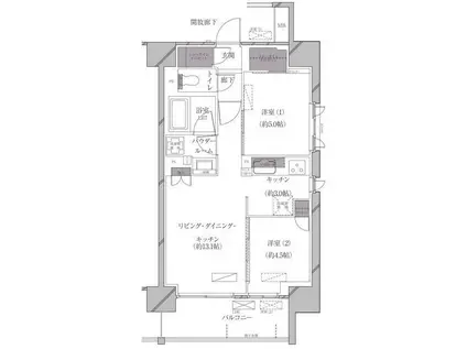 エースタンダード芝浦(2LDK/5階)の間取り写真