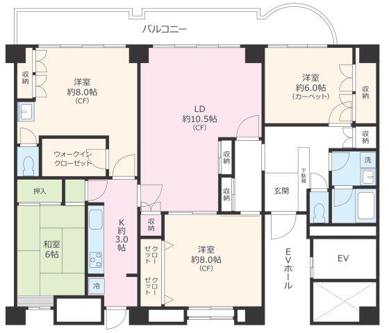 ライオンズステーションプラザ大塚(4LDK/11階)の間取り写真