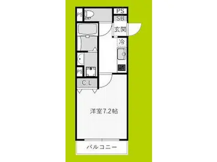 REGIES近大長瀬(1K/1階)の間取り写真