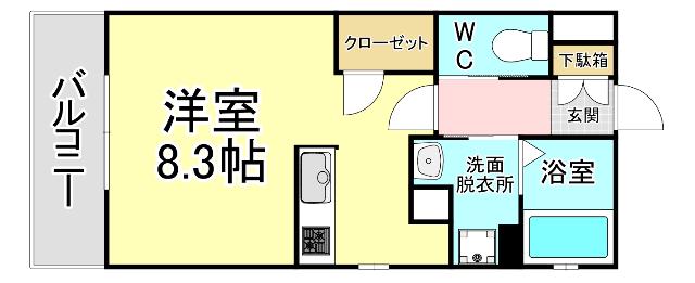 EL CEREZO(1K/4階)の間取り写真