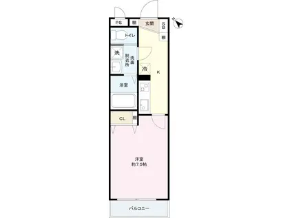 ヴィラ ルミエール(1K/3階)の間取り写真