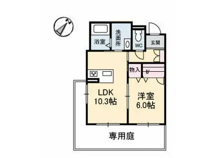 シャーメゾン三条(1LDK/1階)の間取り写真
