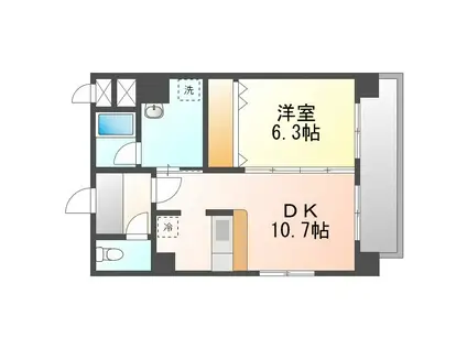 フジスター宜野湾(1LDK/2階)の間取り写真
