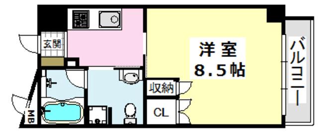 OAZO千里丘(1K/4階)の間取り写真