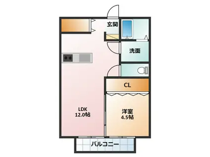 クレール チコ(1LDK/1階)の間取り写真