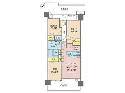 アイラシティ(3LDK/1階)の間取り写真