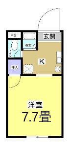 エスポワールII(1K/2階)の間取り写真