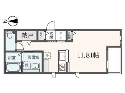 ローゼハイム(ワンルーム/1階)の間取り写真
