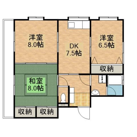 レジデンス木村(3DK/2階)の間取り写真