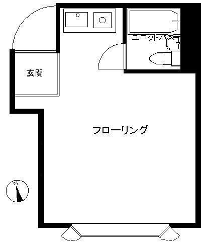 リバーイースト(ワンルーム/2階)の間取り写真
