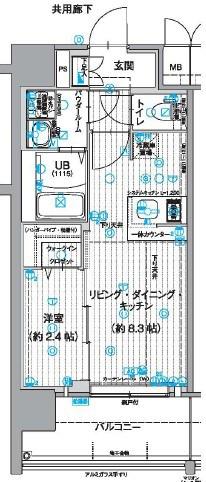 エスリード志賀本通ザ・フロント(1LDK/9階)の間取り写真